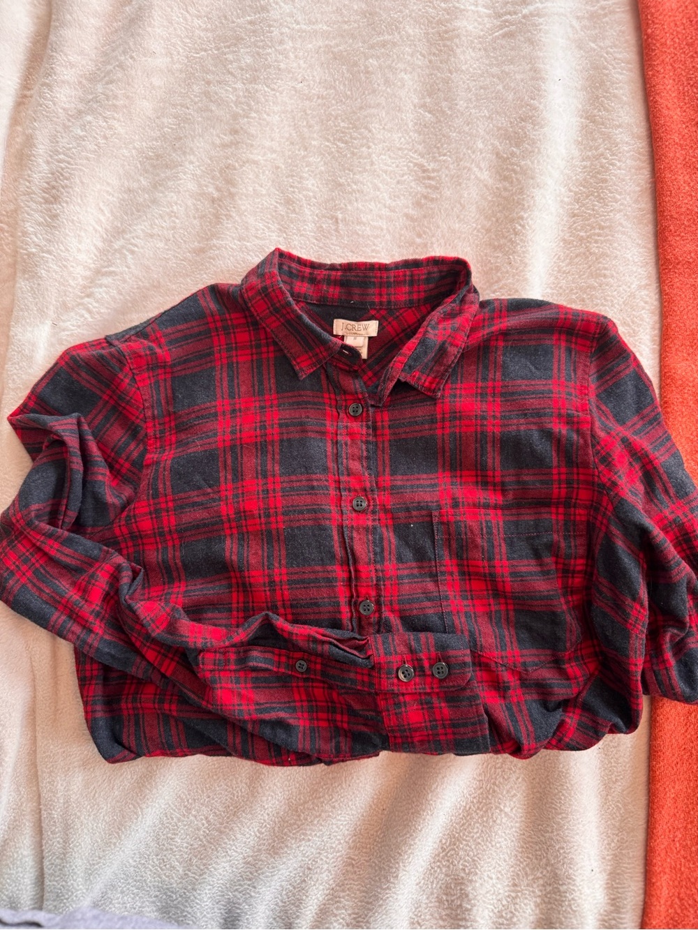 J. Crew Red and Black Plaid Flannel Shirt